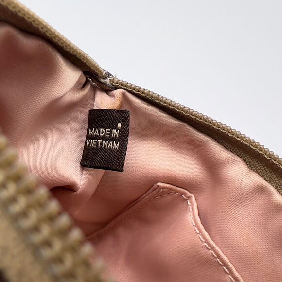 Coach Wristlet Metallic Leather Pleated Medium Clutch Silver/Pewter No F46484 - Picture 9 of 10